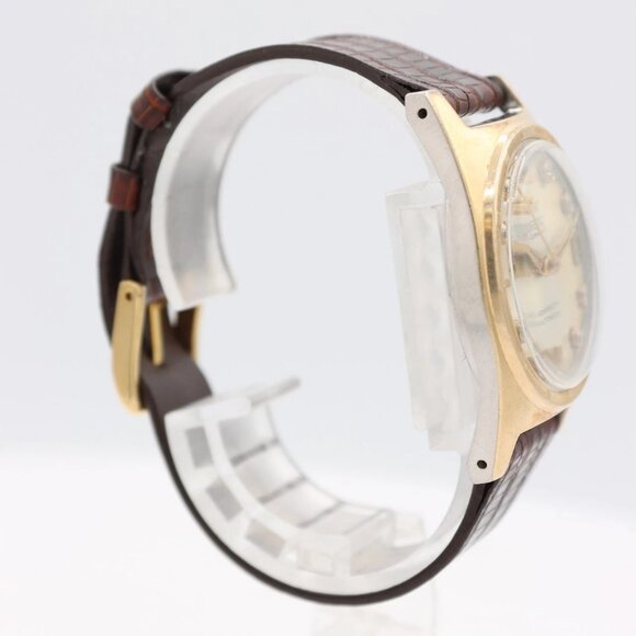 Vintage Rogers Admirality Men's Automatic Wristwatch Swiss 14k Gold & Steel - Picture 3 of 4